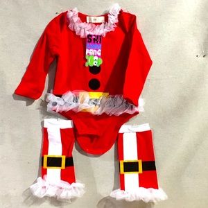Newborn Santa Tutu Outfit with leggings Shi Shang Fang